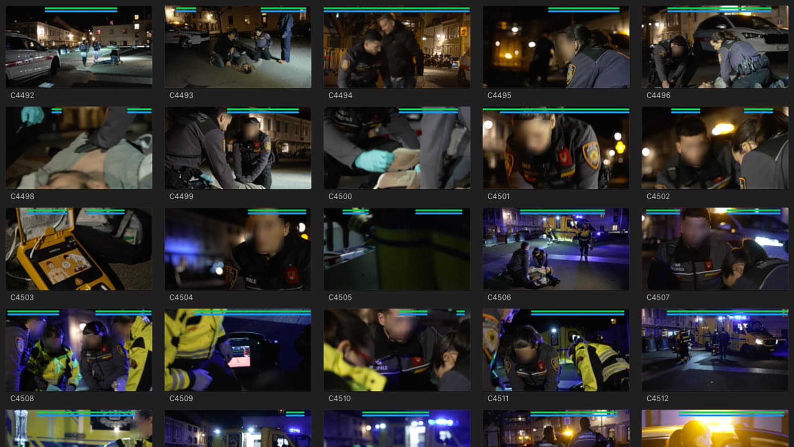 Capture Final Cut Pro montrant un dérushage avec favoris et mots-clés