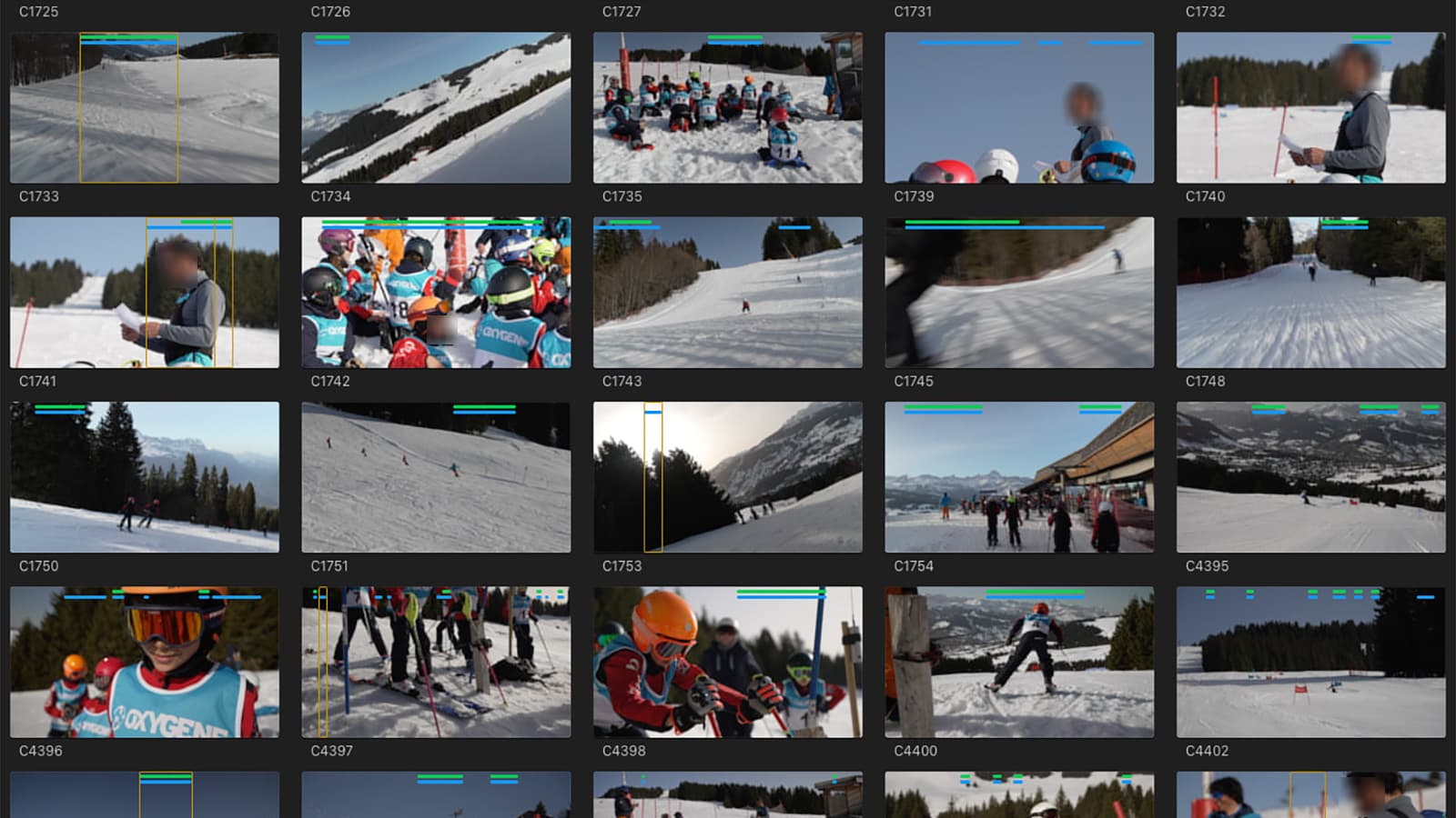Capture Final Cut Pro montrant un montage structuré avec pistes audio